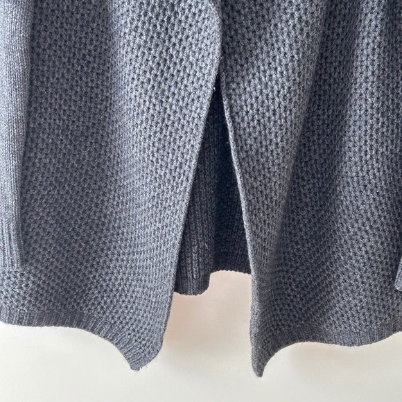 Vince Gray Wool Yak Textured Honeycomb Chunky Knit Open Cardigan - Picture 3 of 16